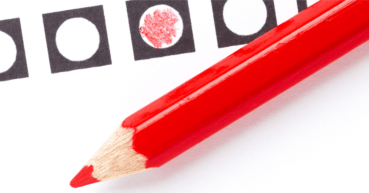 Verkiezingen. Rode potlood.